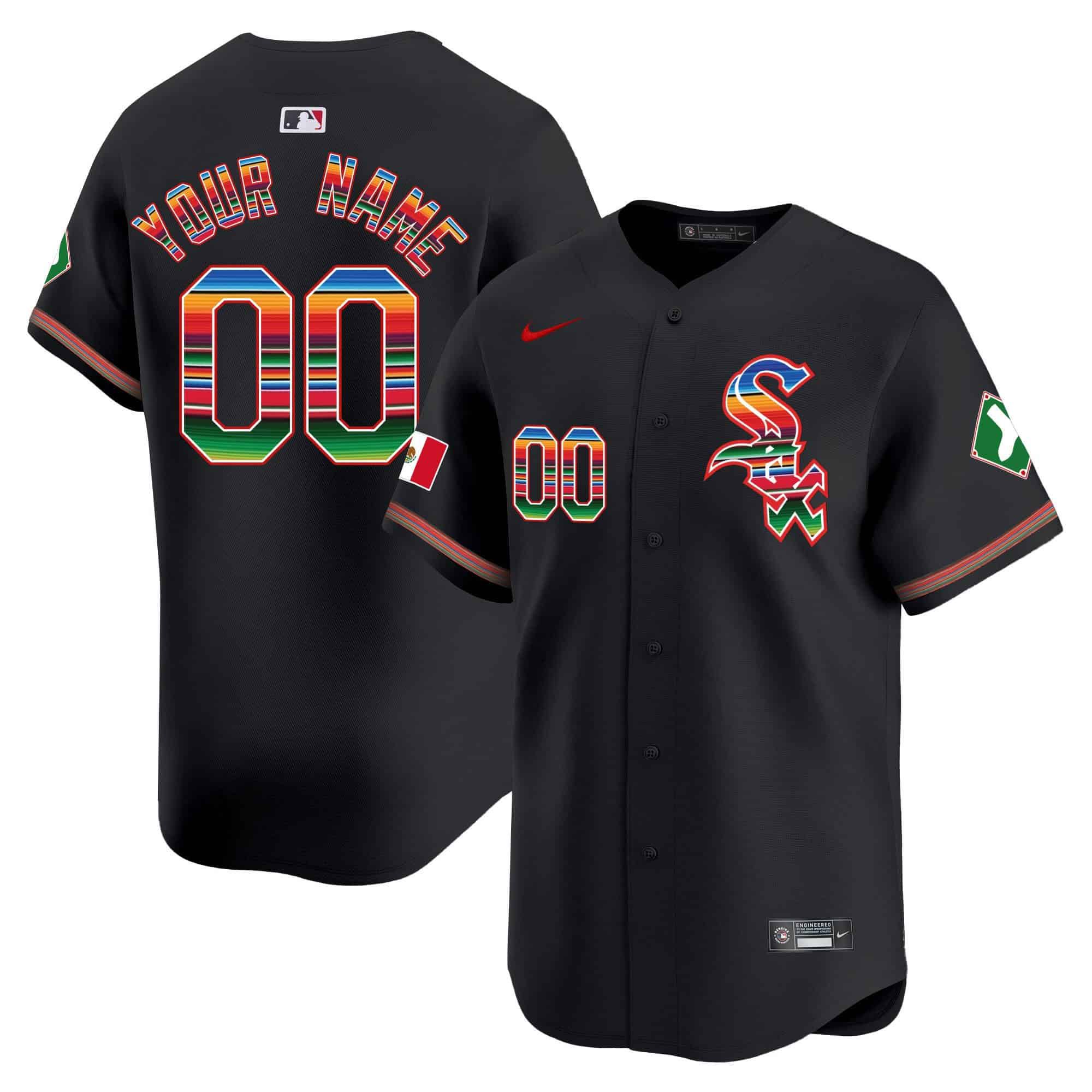 Men Chicago White Sox Black Nike 2024 Mexico Vapor Premier Limited Custom MLB Jersey